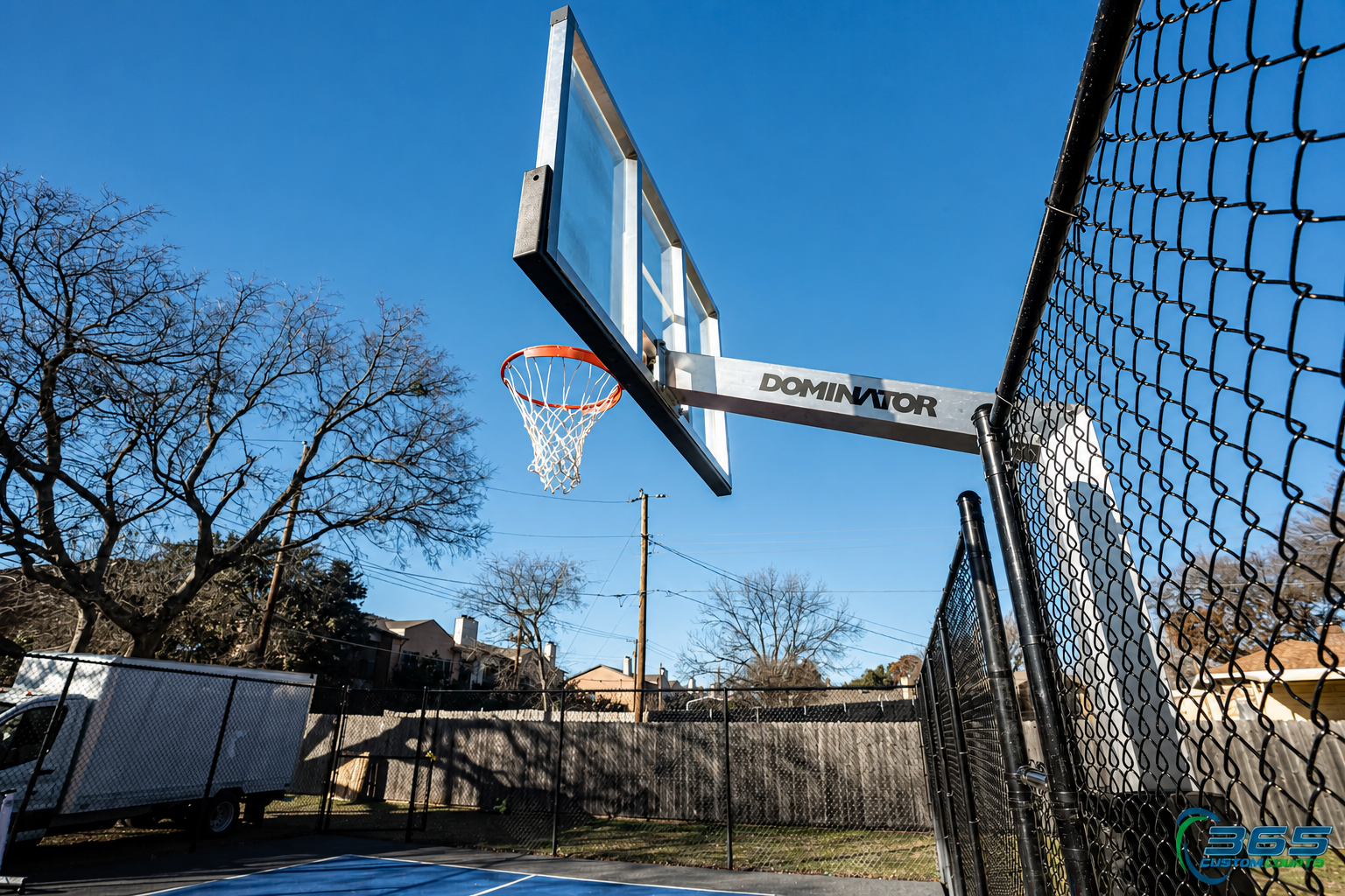 Dominator basketball hoop close-up