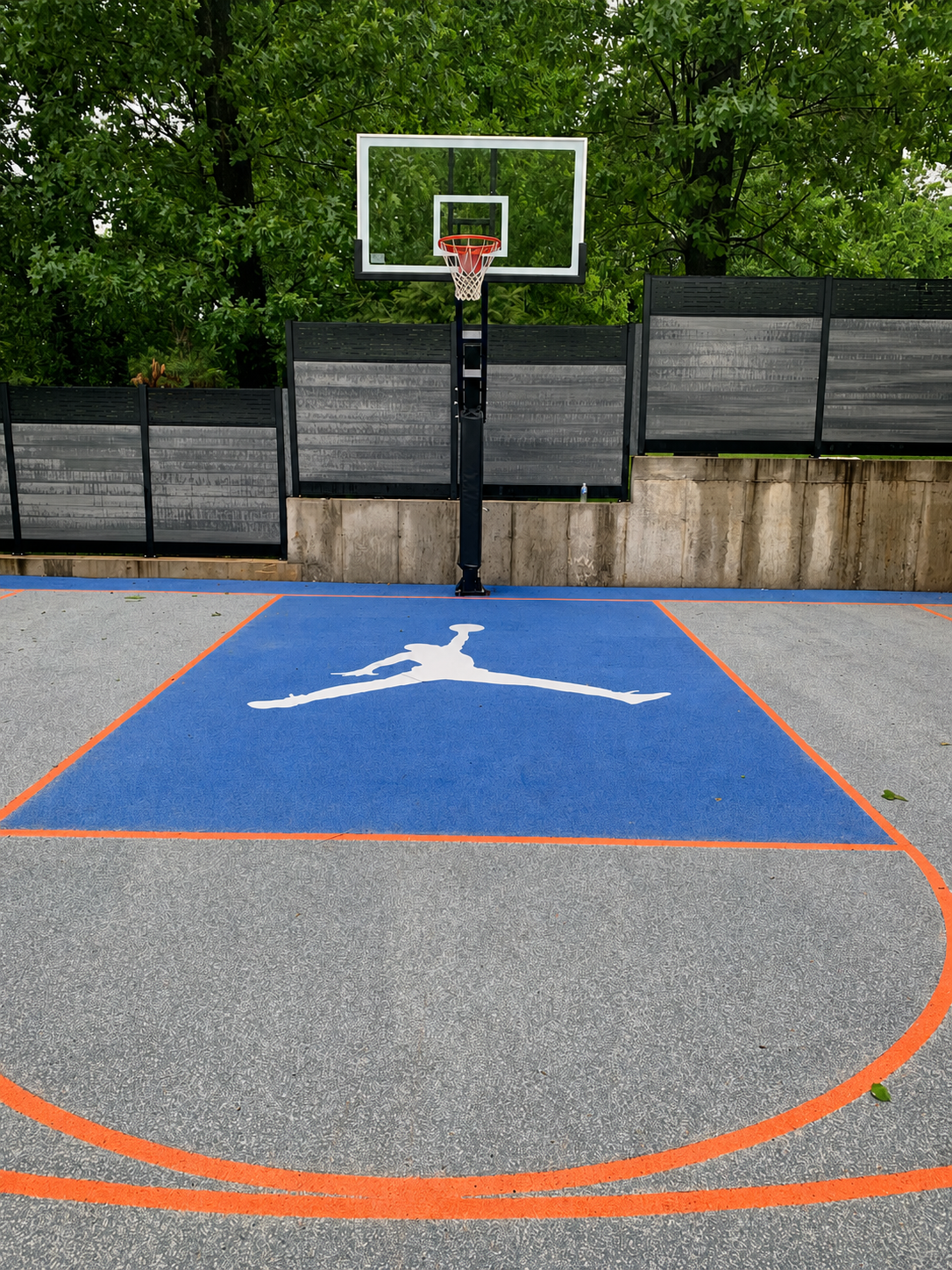 Basketball court with Jumpman logo